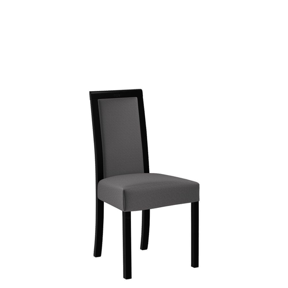 Veneti Jedálenská stolička s látkovým poťahom ENELI 3 - čierna / tmavá šedá